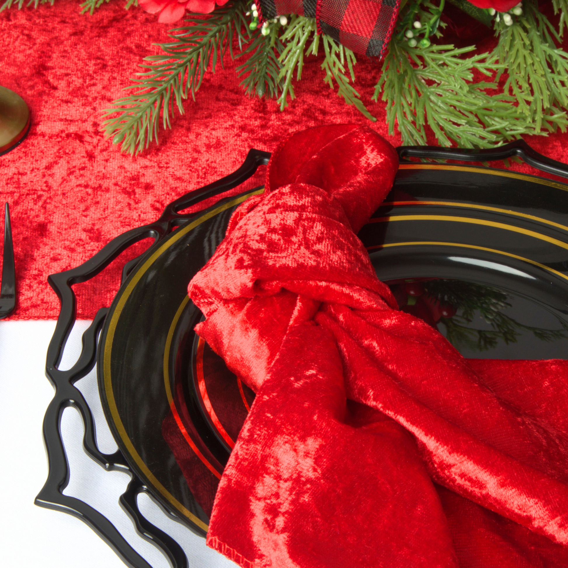 Velvet 20"x20" Linen Napkin - Red