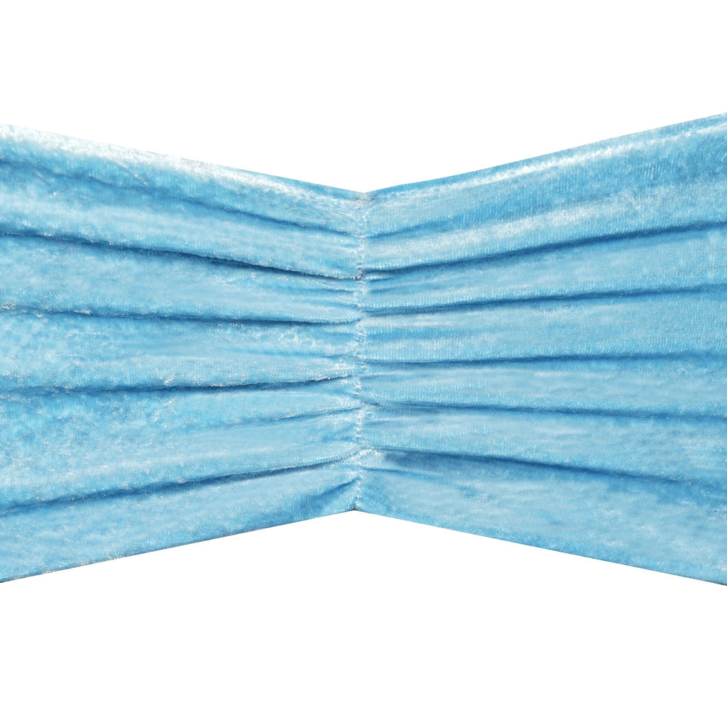Velvet Ruffle Stretch Chair Band - Baby Blue