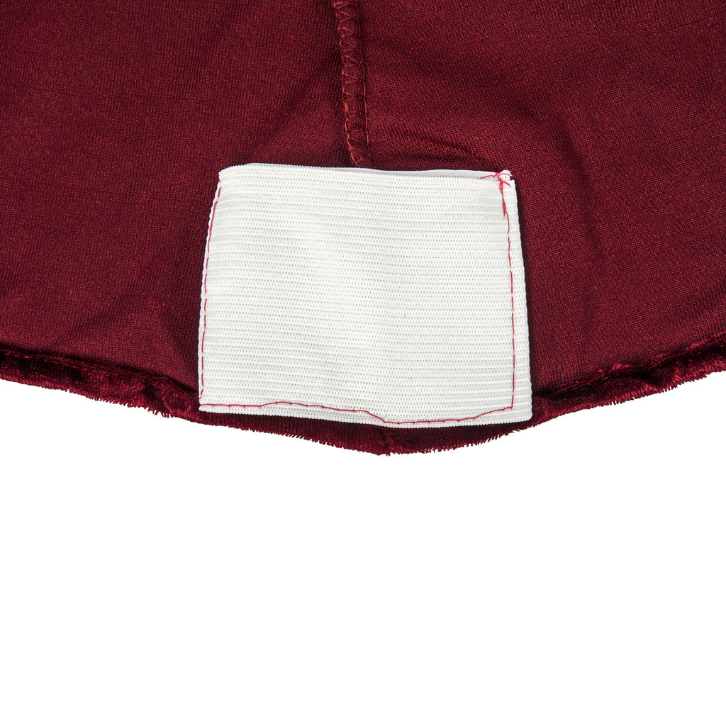 Velvet Spandex Cocktail Table Cover 32" Round - Burgundy