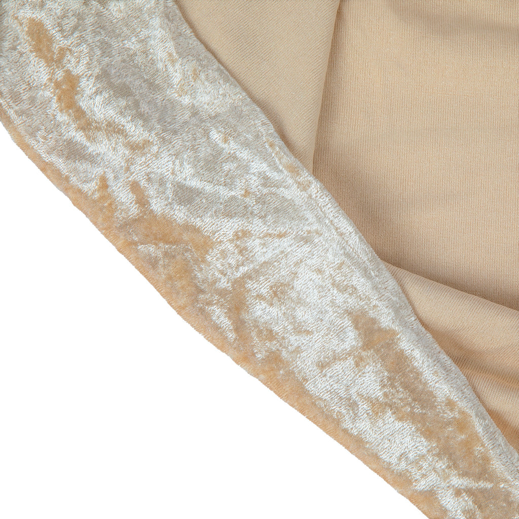 Velvet Spandex Cocktail Table Cover 32" Round - Champagne
