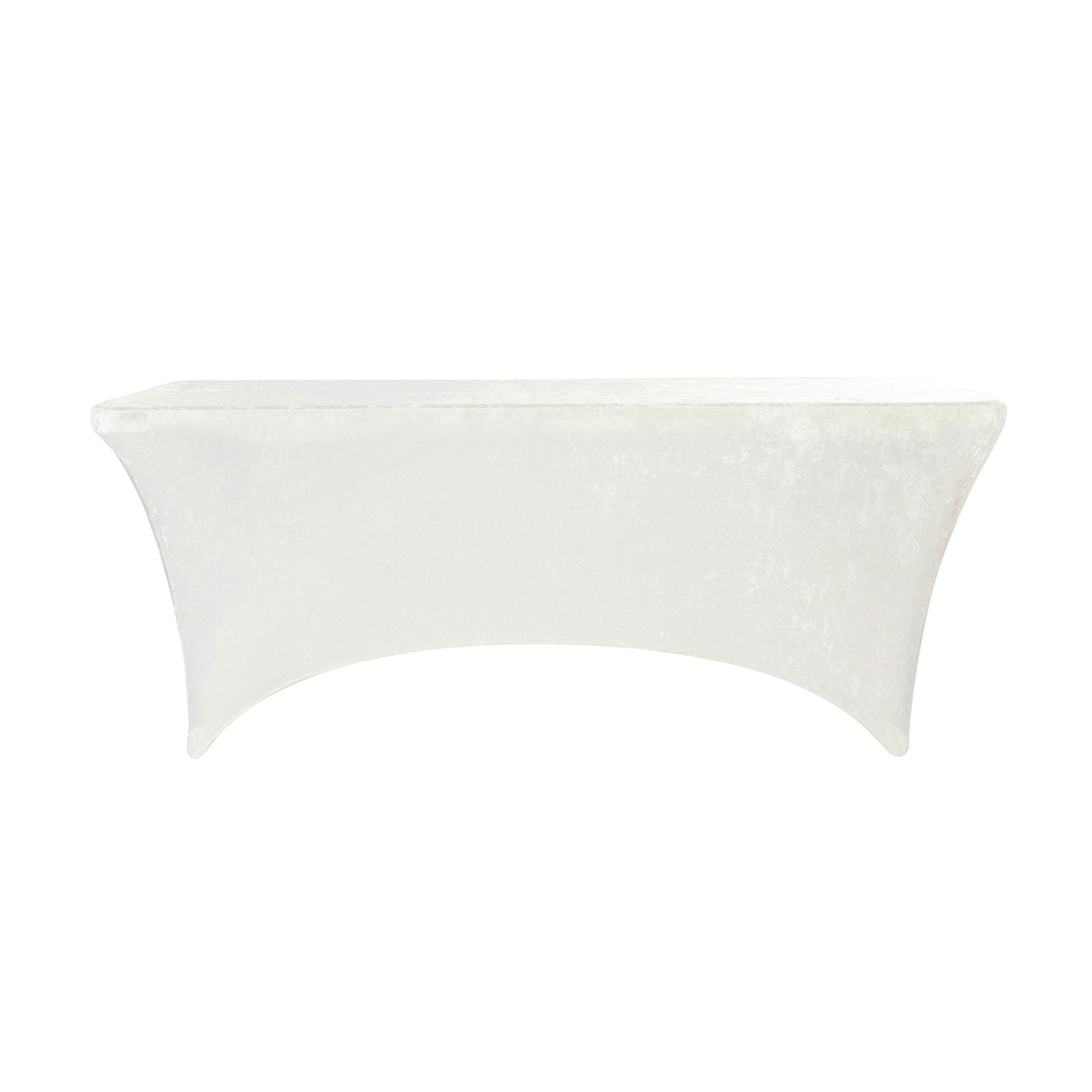 Velvet Spandex Table Cover 6ft Rectangle - Ivory